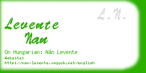 levente nan business card